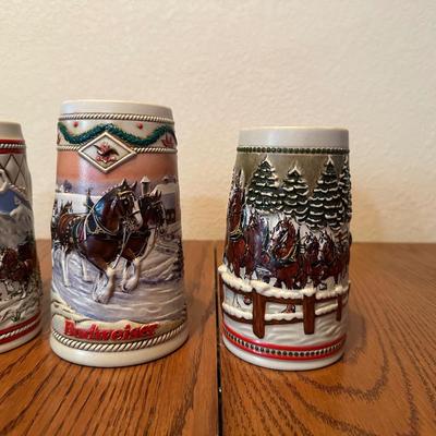 VARIETY OF BUDWEISER STEINS