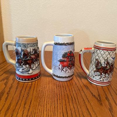 VARIETY OF BUDWEISER STEINS