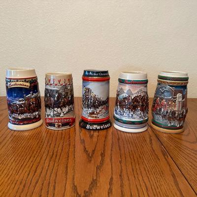 ASSORTMENT OF BUDWEISER STEINS