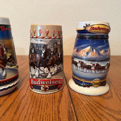VARIOUS BUDWEISER STEINS