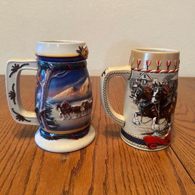 VARIOUS BUDWEISER STEINS