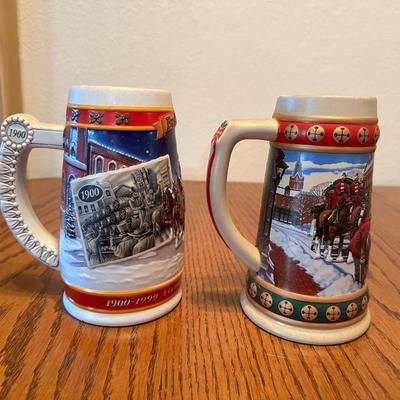 ARRAY OF BUDWEISER STEINS