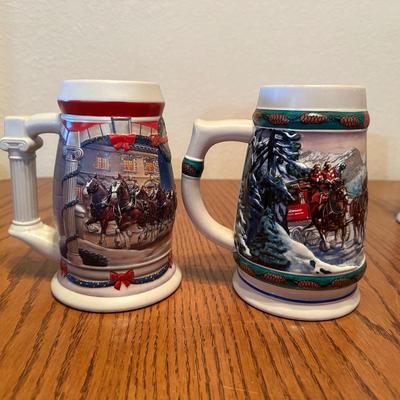 VARIOUS BUDWEISER STEINS
