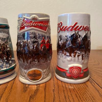 VARIOUS BUDWEISER STEINS