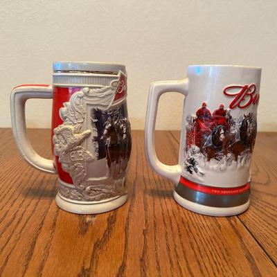 VARIOUS BUDWEISER STEINS