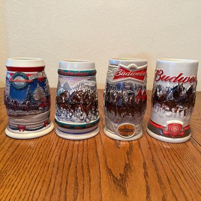 VARIOUS BUDWEISER STEINS