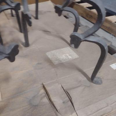 Pair of Heavy Wrought Metal Commercial Post Floor Lamp