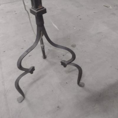 Pair of Heavy Wrought Metal Commercial Post Floor Lamp