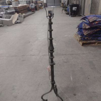 Pair of Heavy Wrought Metal Commercial Post Floor Lamp