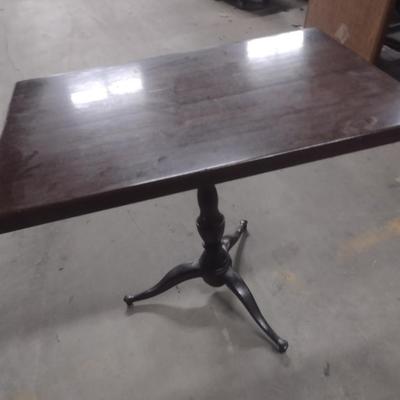 Shelby Williams Hospitality Quality Heavy Solid Wood Table with Metal Post Choice A