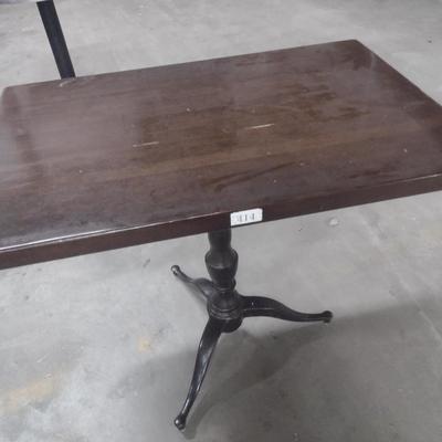 Shelby Williams Hospitality Quality Heavy Solid Wood Table with Metal Post Choice A