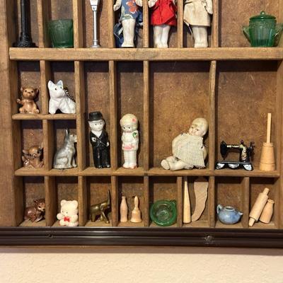 PRINTERS DRAWER SHADOW BOX WITH SOME GREAT TRINKETS AND MINIATURE TREASURES