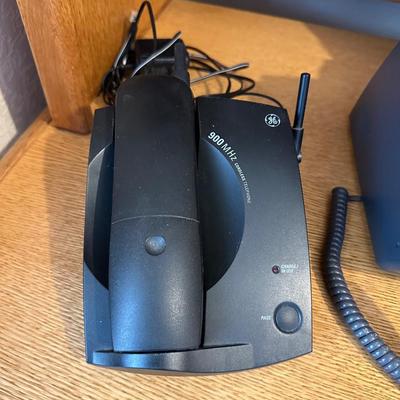 HP FAX MACHINE, GE CORDLESS HOME PHONE AND NETGEAR ROUTER