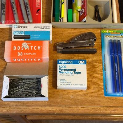 NEW DIGITAL AM/FM ALARM CLOCK, ELECTRIC PENCIL SHARPENER AND OFFICE SUPPLIES
