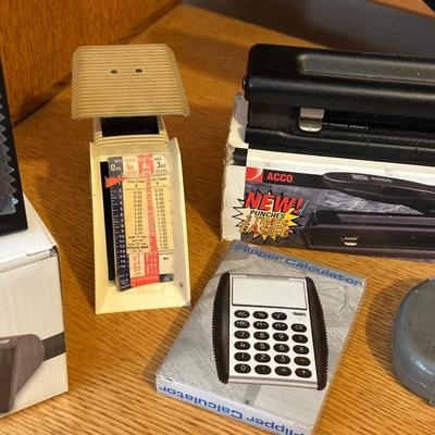 NEW DIGITAL AM/FM ALARM CLOCK, ELECTRIC PENCIL SHARPENER AND OFFICE SUPPLIES