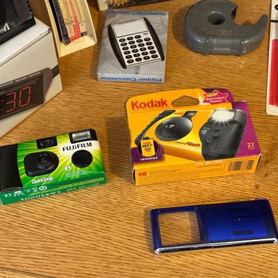 NEW DIGITAL AM/FM ALARM CLOCK, ELECTRIC PENCIL SHARPENER AND OFFICE SUPPLIES