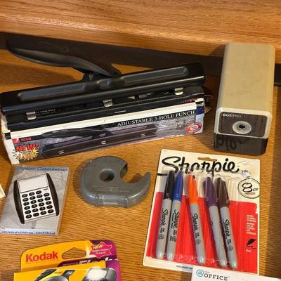NEW DIGITAL AM/FM ALARM CLOCK, ELECTRIC PENCIL SHARPENER AND OFFICE SUPPLIES