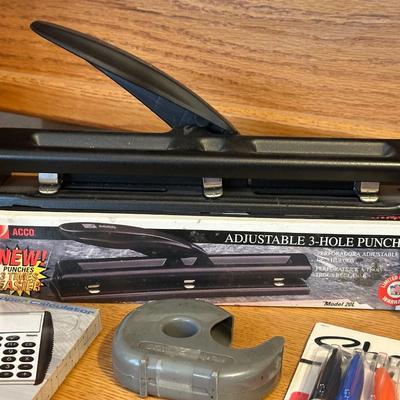 NEW DIGITAL AM/FM ALARM CLOCK, ELECTRIC PENCIL SHARPENER AND OFFICE SUPPLIES
