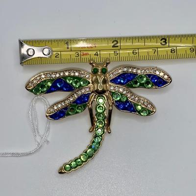 Suzanne Bjontegard Costume Jewelry Dragonfly Brooch/Pin