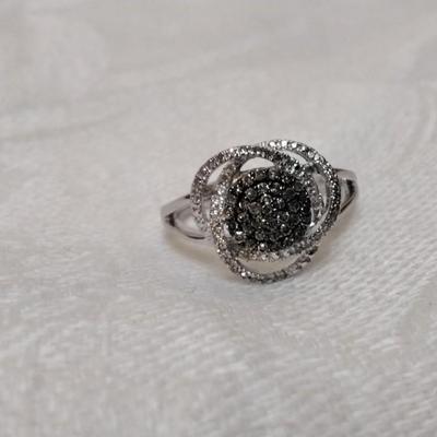 Diamond and Marcasite 925 Ring Size 7