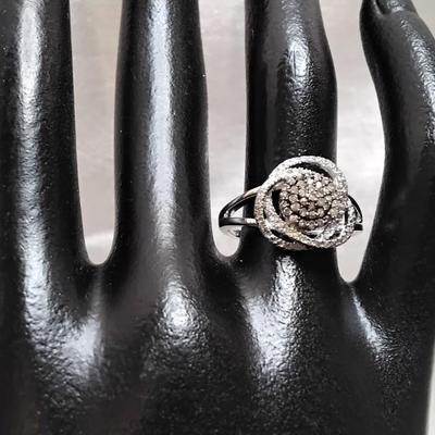 Diamond and Marcasite 925 Ring Size 7