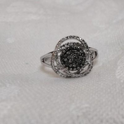 Diamond and Marcasite 925 Ring Size 7