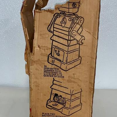 Original 1960’s Robert and Son Robot With Box by Marx