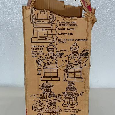 Original 1960’s Robert and Son Robot With Box by Marx