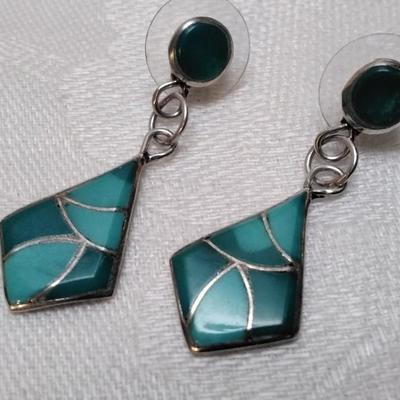 Vintage Turquoise 925 Earrings