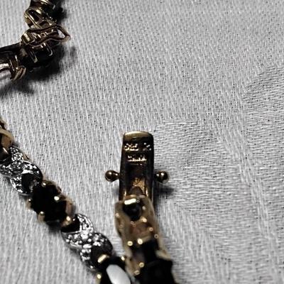 DEE BERKLEY Art Deco Diamond Amethyst Tennis Bracelet 7.25"