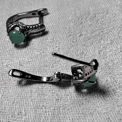 Chrysoprase Sterling Silver Earrings