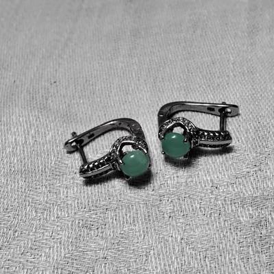 Chrysoprase Sterling Silver Earrings