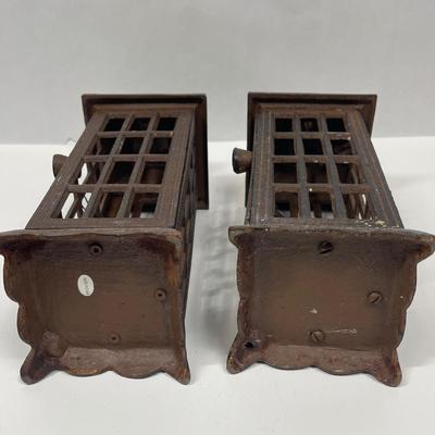 Cast Iron Garden Hanging Lanterns Temple Style Square Bottom rust patina