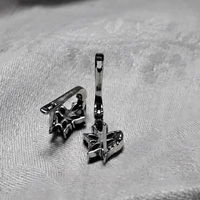 Gorgeous Garnet and White Sapphire Sterling Silver Earrings