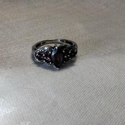 Rhodolite Garnets 925 Ring Size 8