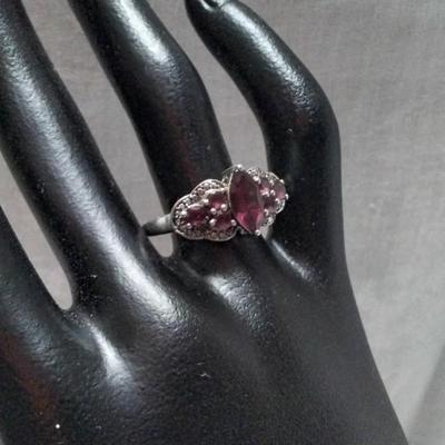 Rhodolite Garnets 925 Ring Size 8