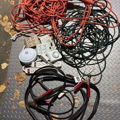 Jumper cables, extension cords, surge protectors and timer