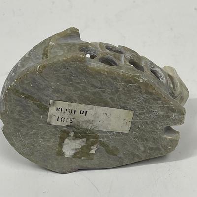 Hand Carved Soapstone Vase Frog Frog Shaped Flower Arranging Tool