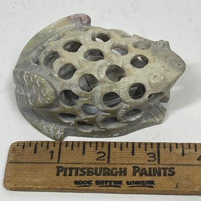 Hand Carved Soapstone Vase Frog Frog Shaped Flower Arranging Tool