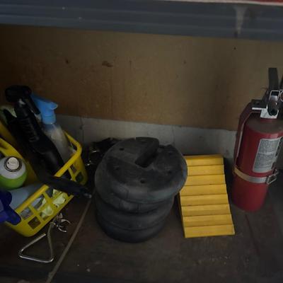 Steel shelving with misc