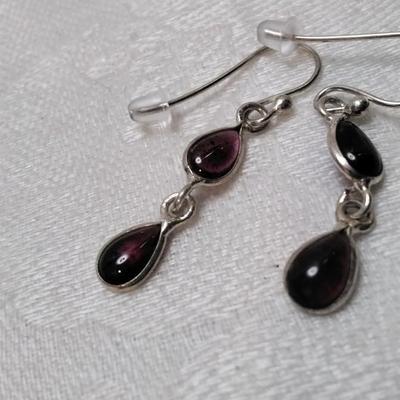 Rhodolite Garnet Teardrop 925 Earrings