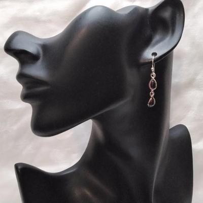 Rhodolite Garnet Teardrop 925 Earrings