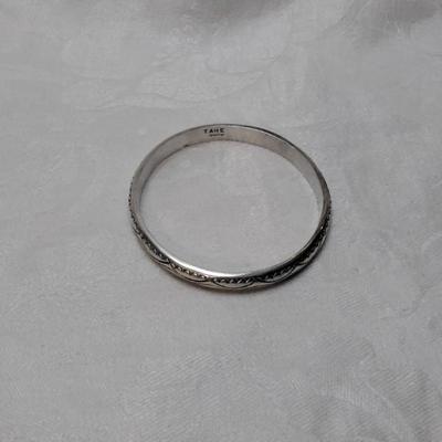 Vintage Tahe Signed Navajo Hand Stamped Handmade 925 Bracelet