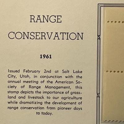 Henry Credo & Range Conservation 1961 Mint Condition US Stamp Plate Blocks Page as Pictured. Only One $5 Shipping Charge for 1 or 100...