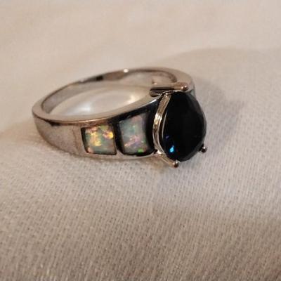 Vintage Sapphire And Opal 925 Ring Size 9
