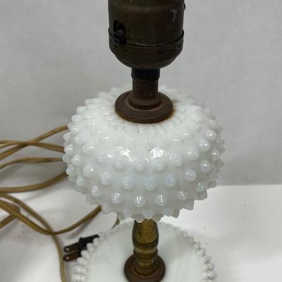 Vintager Wall Sconce Lot - Electrified Milk Glass and Brass Candlestick Holder Pair pair.