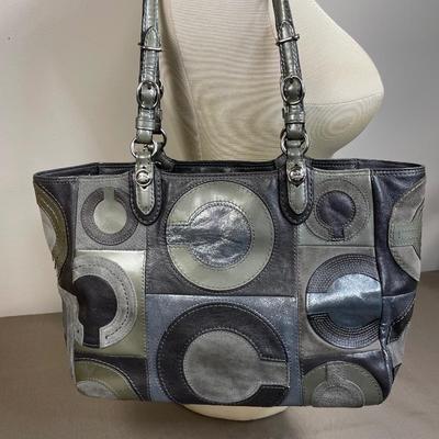 Coach Grey Suede leather handbag