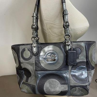 Coach Grey Suede leather handbag