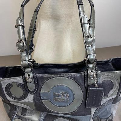 Coach Grey Suede leather handbag
