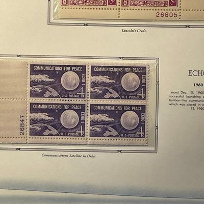 Lincoln's Credo & Echo 1960 Mint Condition US Stamp Plate Blocks Page as Pictured. Only One $5 Shipping Charge for 1 or 100...